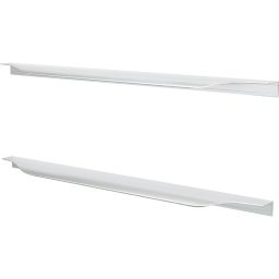 GoodHome Andali Brushed Chrome effect Anodised Straight Handle (L)397mm, Pack of 2
