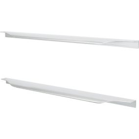 GoodHome Andali Chrome effect Kitchen cabinets Straight Edge Handle (L)39.7cm, Pack of 2