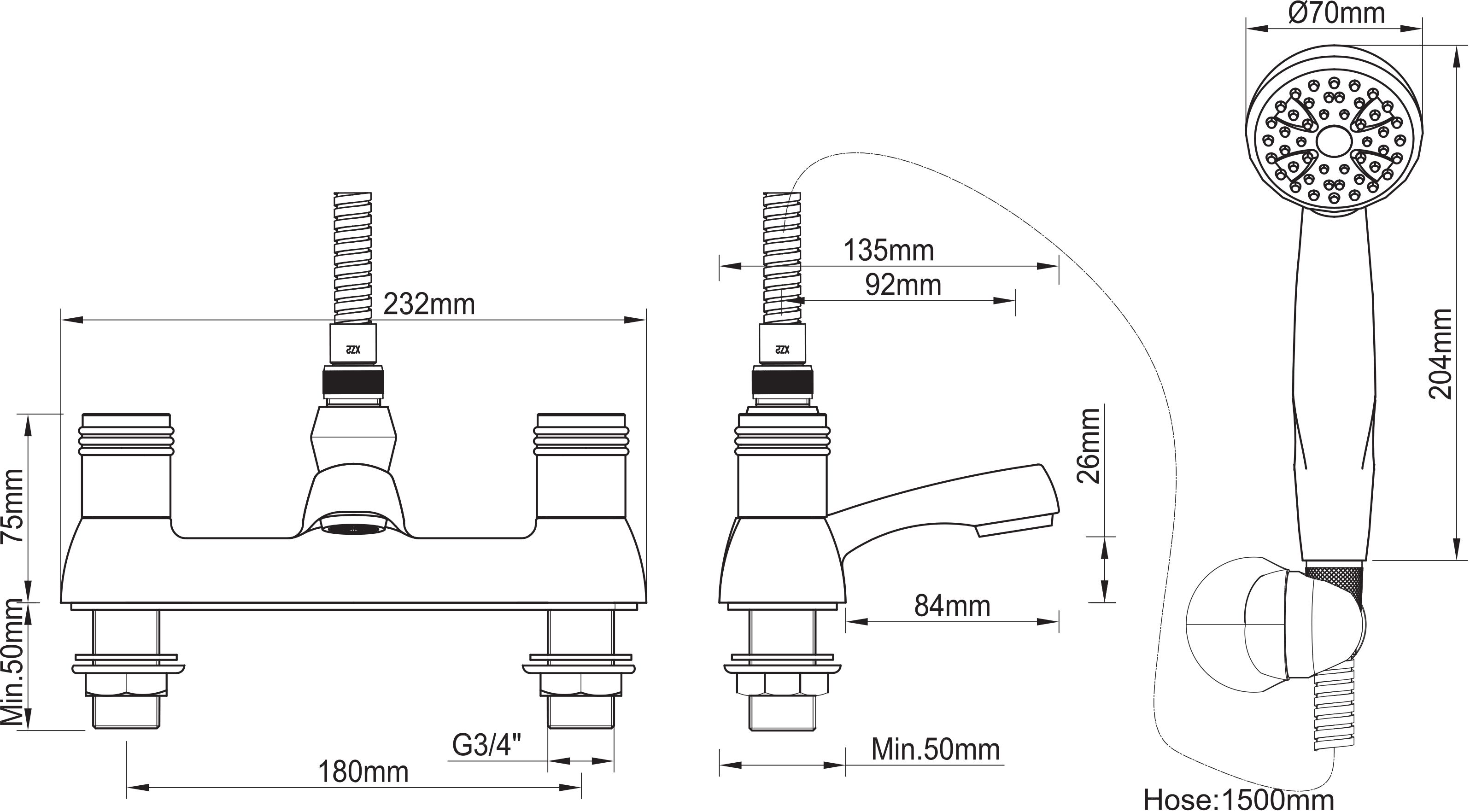 GoodHome Annagh Combi boiler, gravity-fed & mains pressure water systems 1 Tap Hole Shower mixer Tap