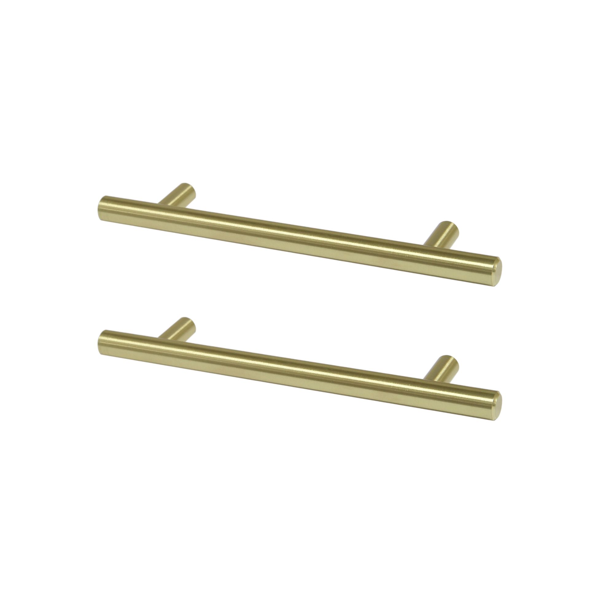 GoodHome Annatto Brass effect Kitchen cabinets Bar Pull handle (L)18.8cm (D)32mm, Pack of 2