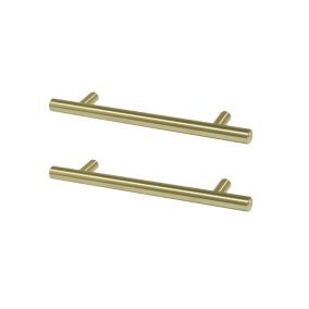 GoodHome Annatto Brass effect Kitchen cabinets Bar Pull handle (L)18.8cm (D)32mm, Pack of 2