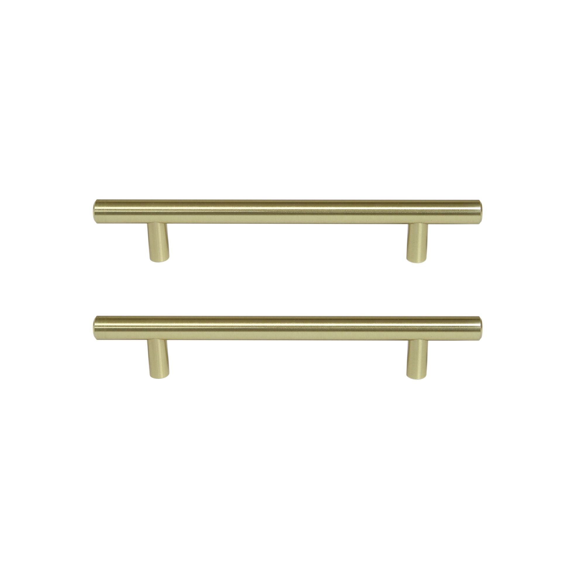 GoodHome Annatto Brass effect Kitchen cabinets Bar Pull handle, (L)188mm x (D)32mm, Pack of 2