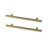 GoodHome Annatto Brass effect Kitchen cabinets Handle (L)22cm, Pack of 2