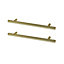 GoodHome Annatto Brass effect Kitchen cabinets Handle (L)22cm, Pack of 2