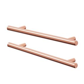 GoodHome Annatto Copper effect Bar Kitchen cabinets Handle (L)220mm (H)12mm, Pack of 2
