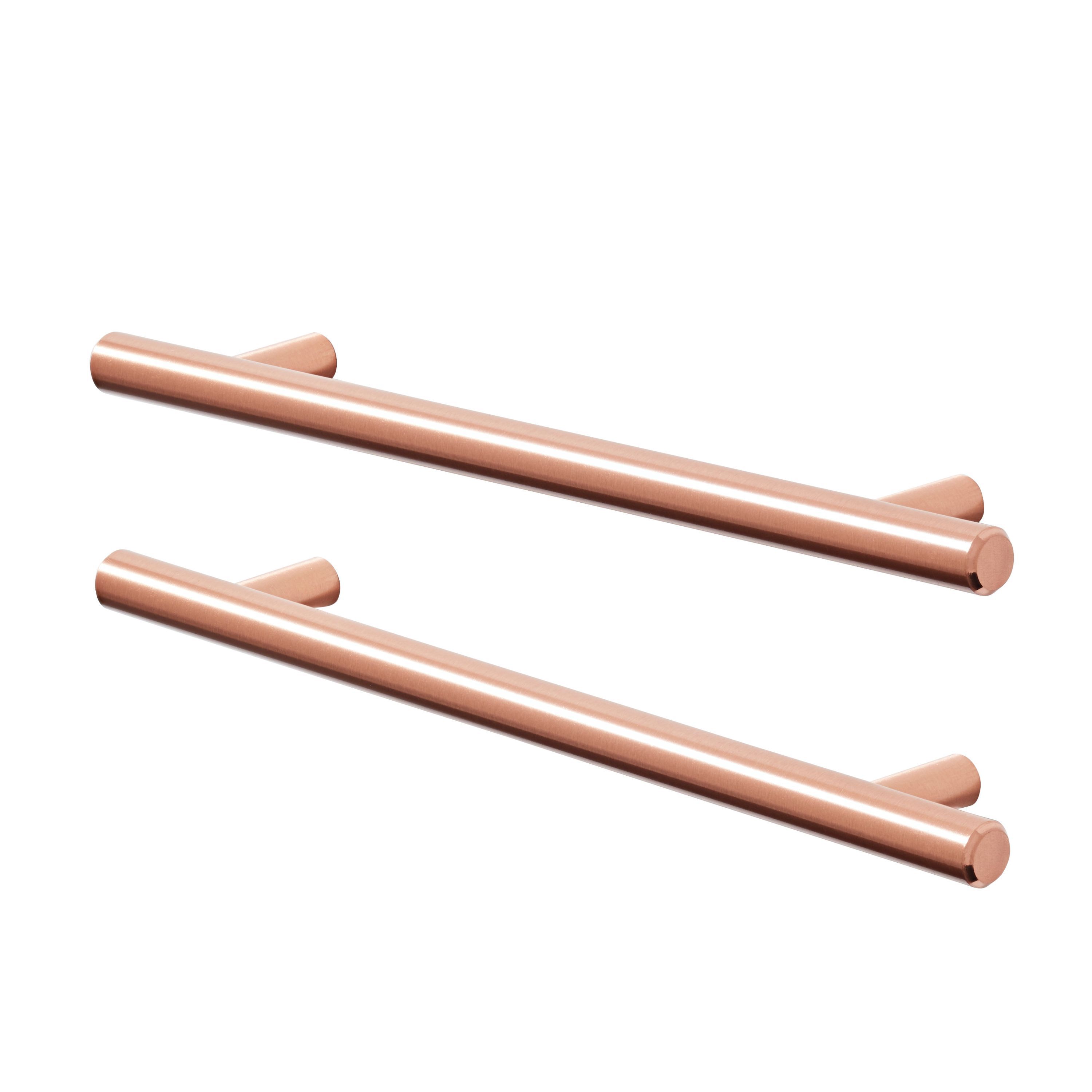 GoodHome Annatto Copper effect Kitchen cabinets Bar Handle L 22cm D 32mm Pack of 2