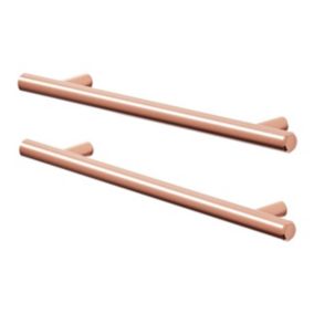 GoodHome Annatto Copper effect Kitchen cabinets Bar Pull Handle (L)22cm (D)32mm, Pack of 2