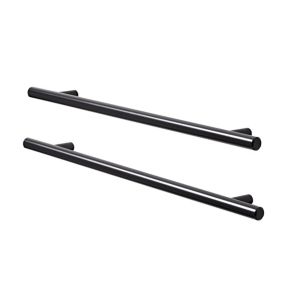 GoodHome Annatto Matt Black Kitchen Cabinet Bar Handle (L)33.6cm (D)32mm, Pack of 2