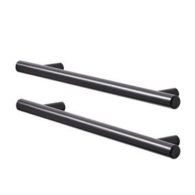 GoodHome Annatto Matt Black Kitchen cabinets Bar Handle (L)22cm (D)32mm, Pack of 2