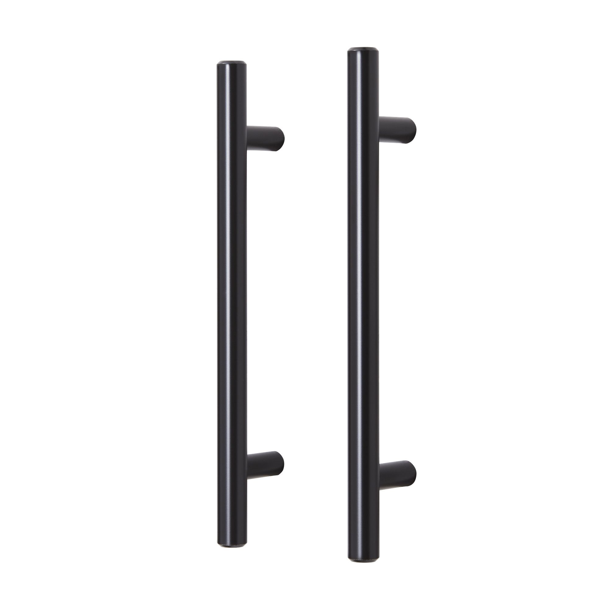 GoodHome Annatto Matt Black Kitchen cabinets Bar Pull Handle, (L)188mm x (D)32mm, Pack of 2