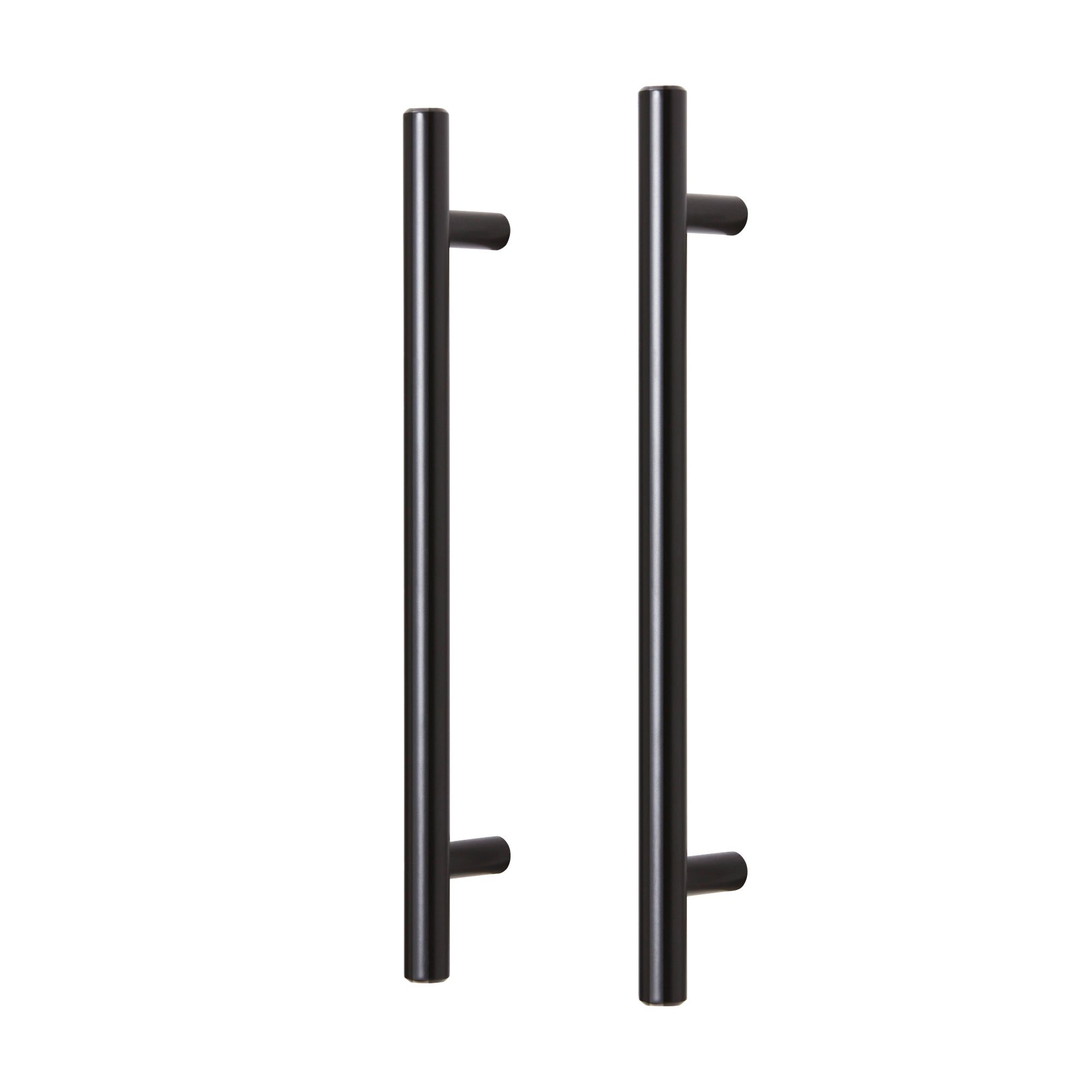 GoodHome Annatto Matt Black Kitchen cabinets Bar Pull Handle (L)22cm (D)32mm, Pack of 2