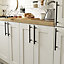 GoodHome Annatto Matt Black Kitchen cabinets Handle (L)22cm, Pack of 2