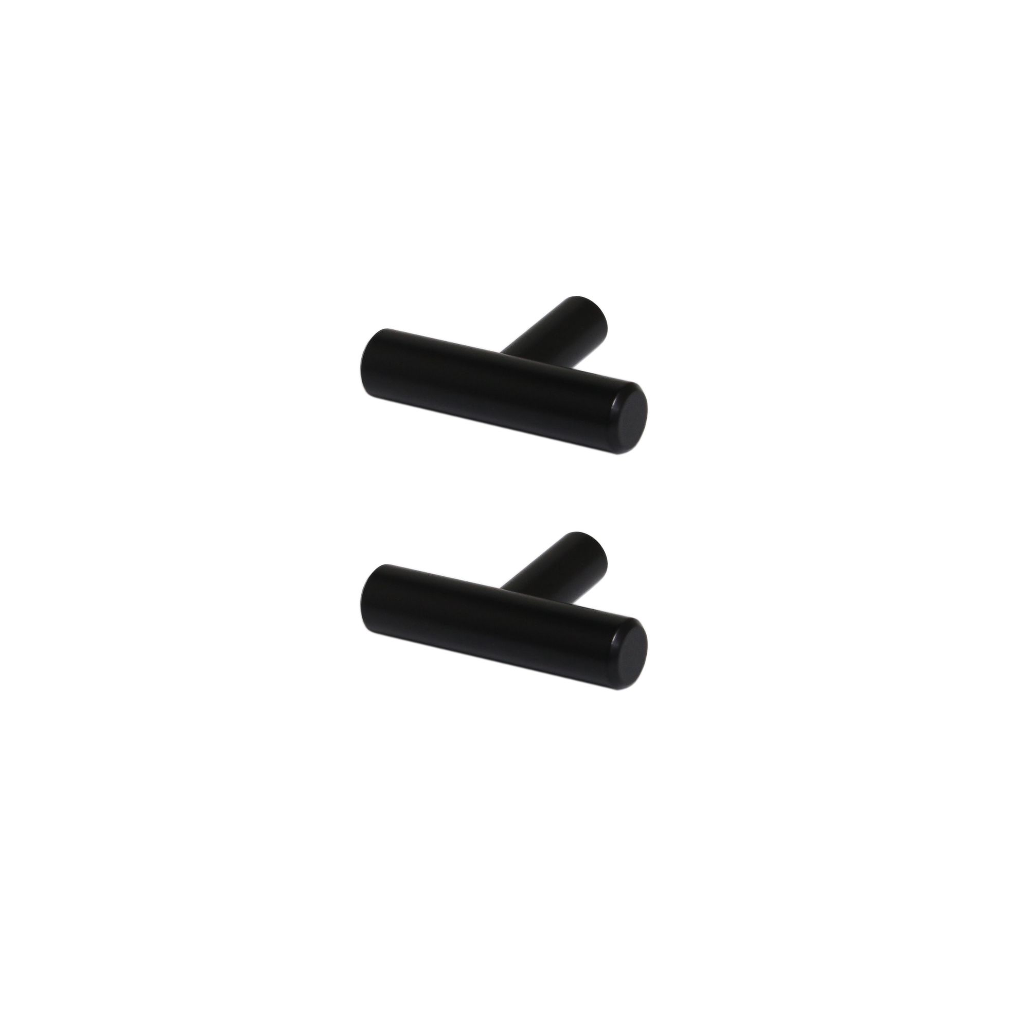 GoodHome Annatto Matt Black Kitchen cabinets T-shaped Pull handle, (L)50mm x (D)32mm, Pack of 2