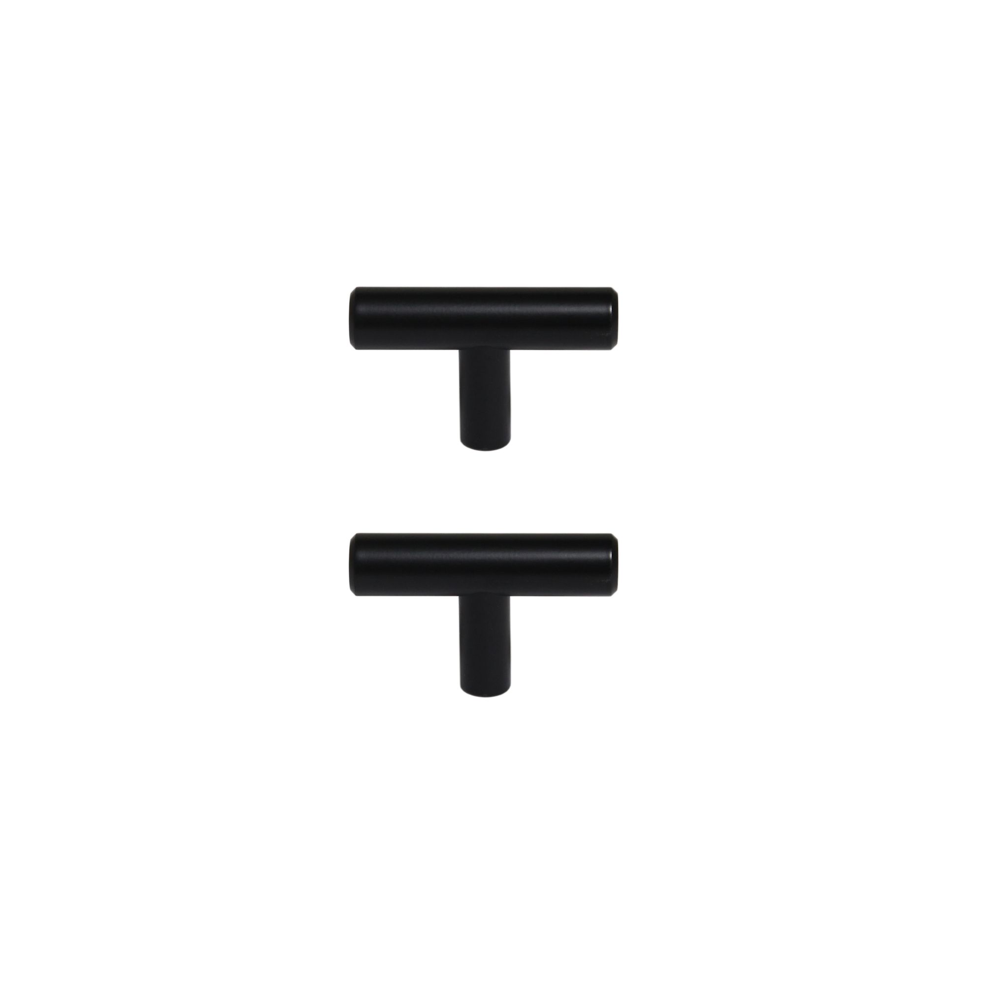 GoodHome Annatto Matt Black Kitchen cabinets T-shaped Pull handle, (L)50mm x (D)32mm, Pack of 2