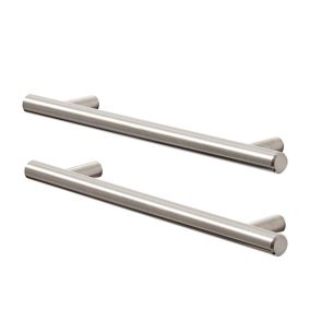 GoodHome Annatto Nickel effect Kitchen cabinets Bar Handle (L)22cm, Pack of 2