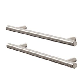 GoodHome Annatto Nickel effect Kitchen cabinets Bar Pull Handle (L)22cm, Pack of 2