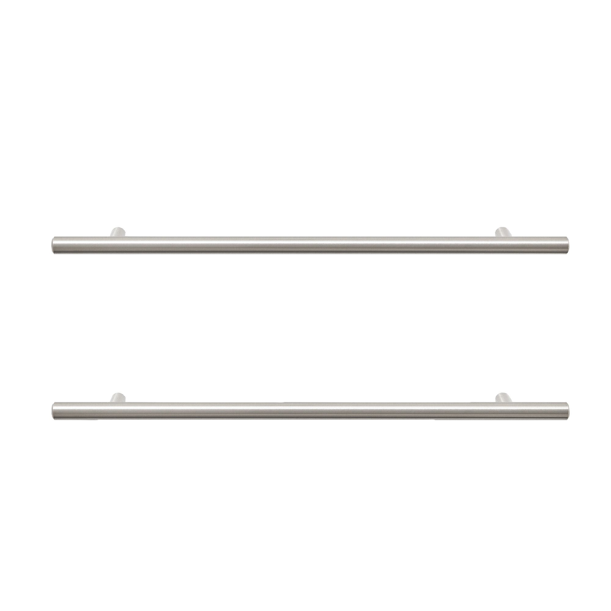 GoodHome Annatto Nickel effect Kitchen cabinets Bar Pull Handle, (L)336mm x (D)32mm, Pack of 2