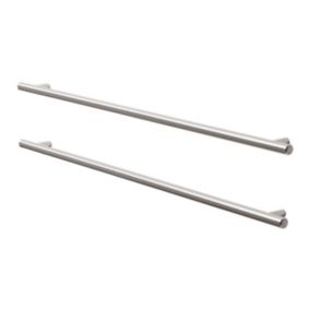 GoodHome Annatto Nickel effect Kitchen cabinets Bar Pull Handle (L)51cm (D)32mm, Pack of 2