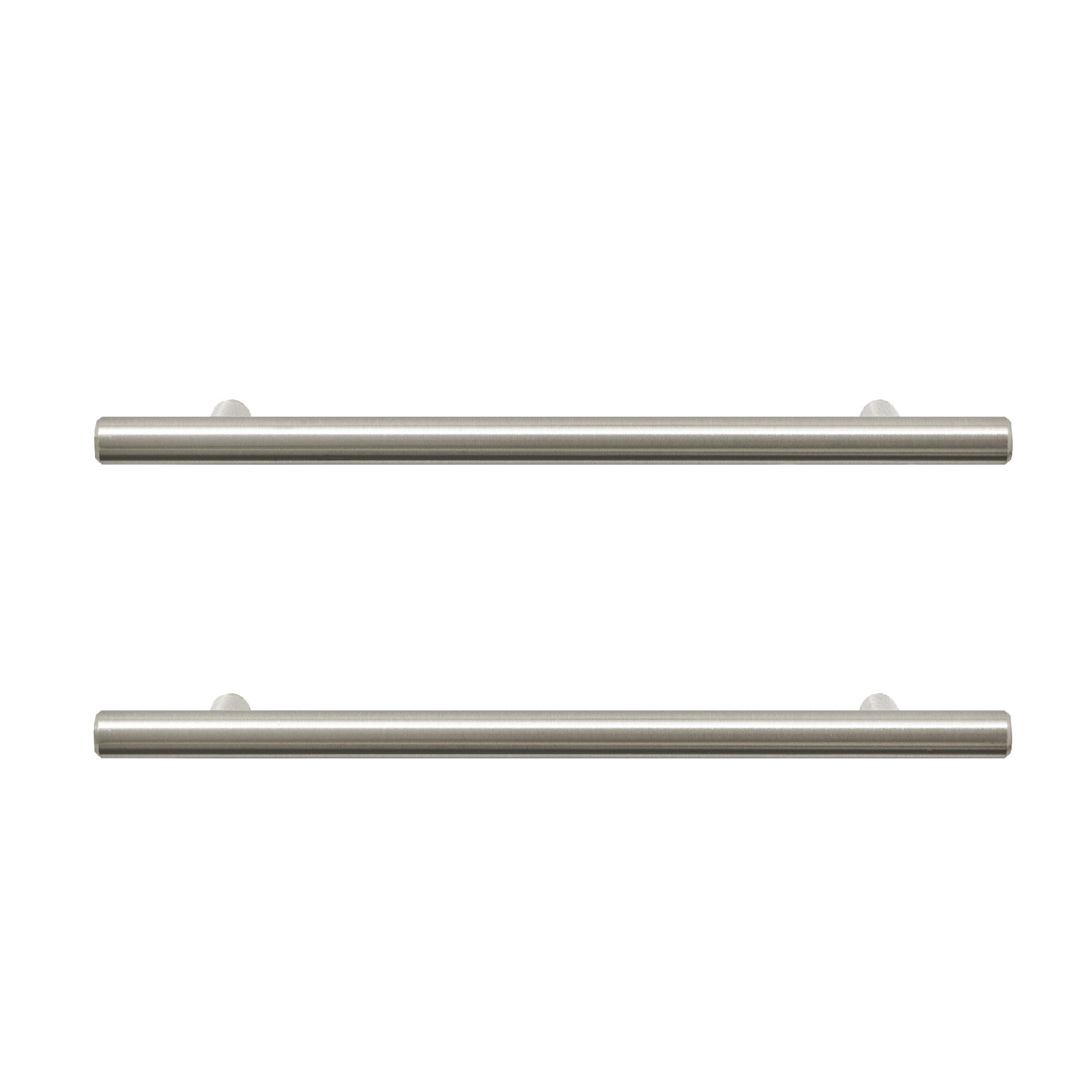 GoodHome Annatto Nickel effect Kitchen cabinets Handle (L)22cm, Pack of 2