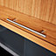 GoodHome Annatto Nickel effect Kitchen cabinets Handle (L)22cm