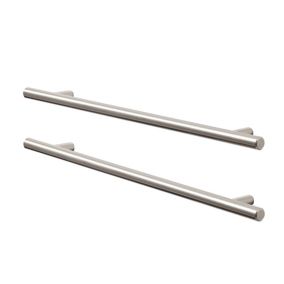 GoodHome Annatto Nickel effect Kitchen cabinets Handle (L)33.6cm, Pack of 2