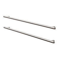 GoodHome Annatto Nickel effect Kitchen cabinets Handle (L)51cm, Pack of 2