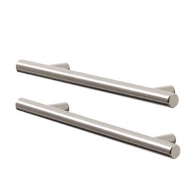 GoodHome Annatto Nickel effect Silver Kitchen cabinets Bar Pull Handle (L)18.8cm, Pack of 2