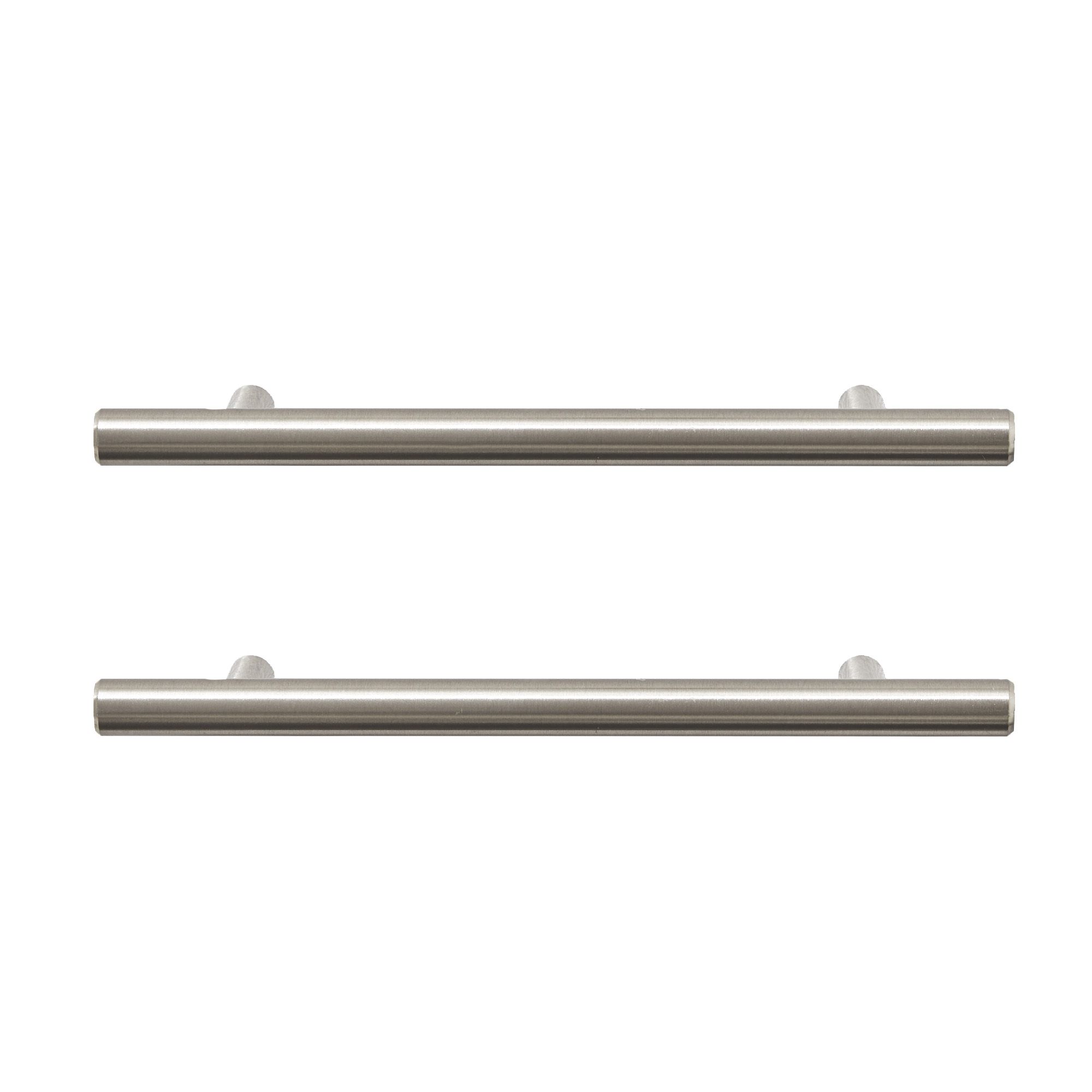 GoodHome Annatto Nickel effect Silver Kitchen cabinets Bar Pull Handle, (L)188mm x (D)32mm, Pack of 2