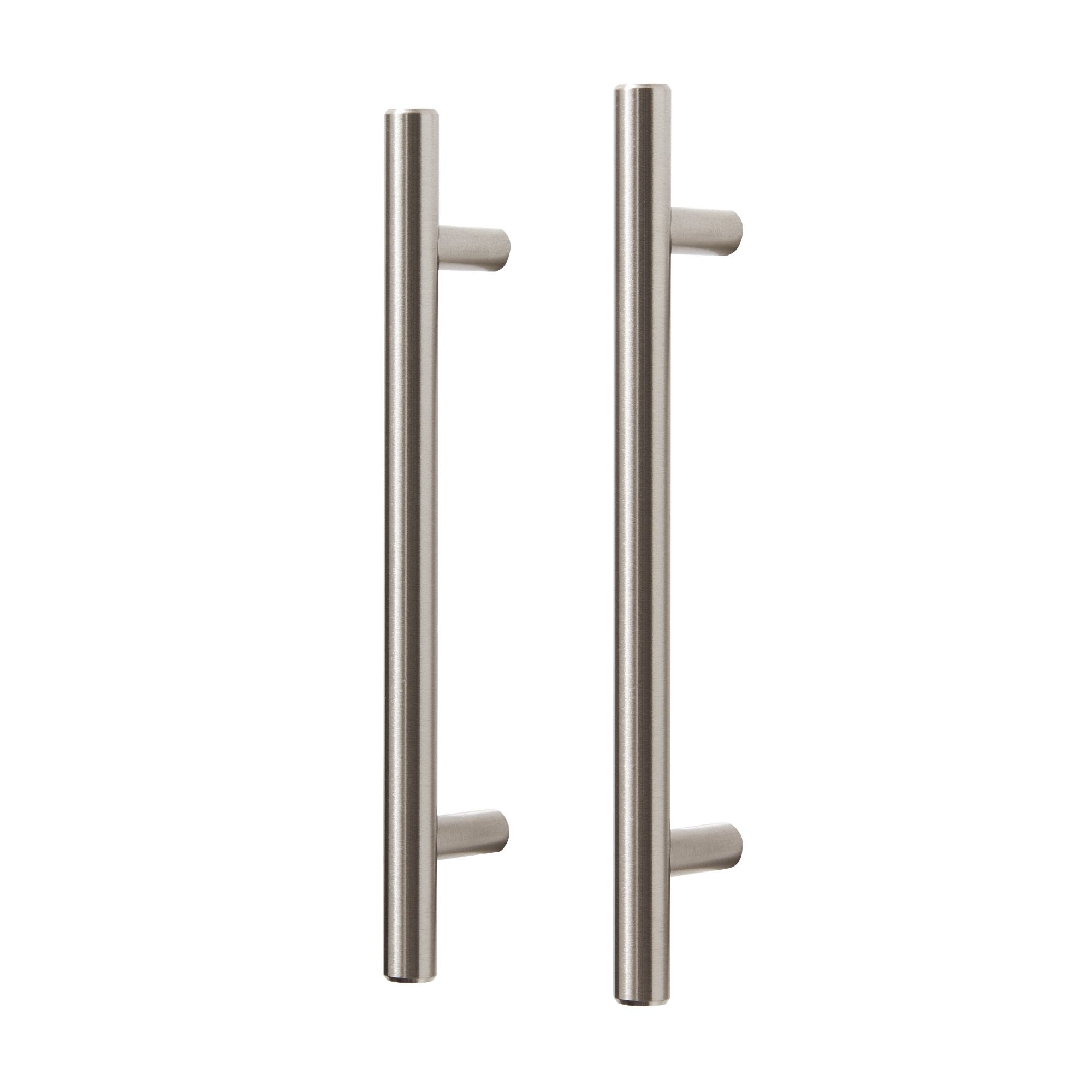GoodHome Annatto Nickel effect Silver Kitchen cabinets Handle (L)18.8cm, Pack of 2