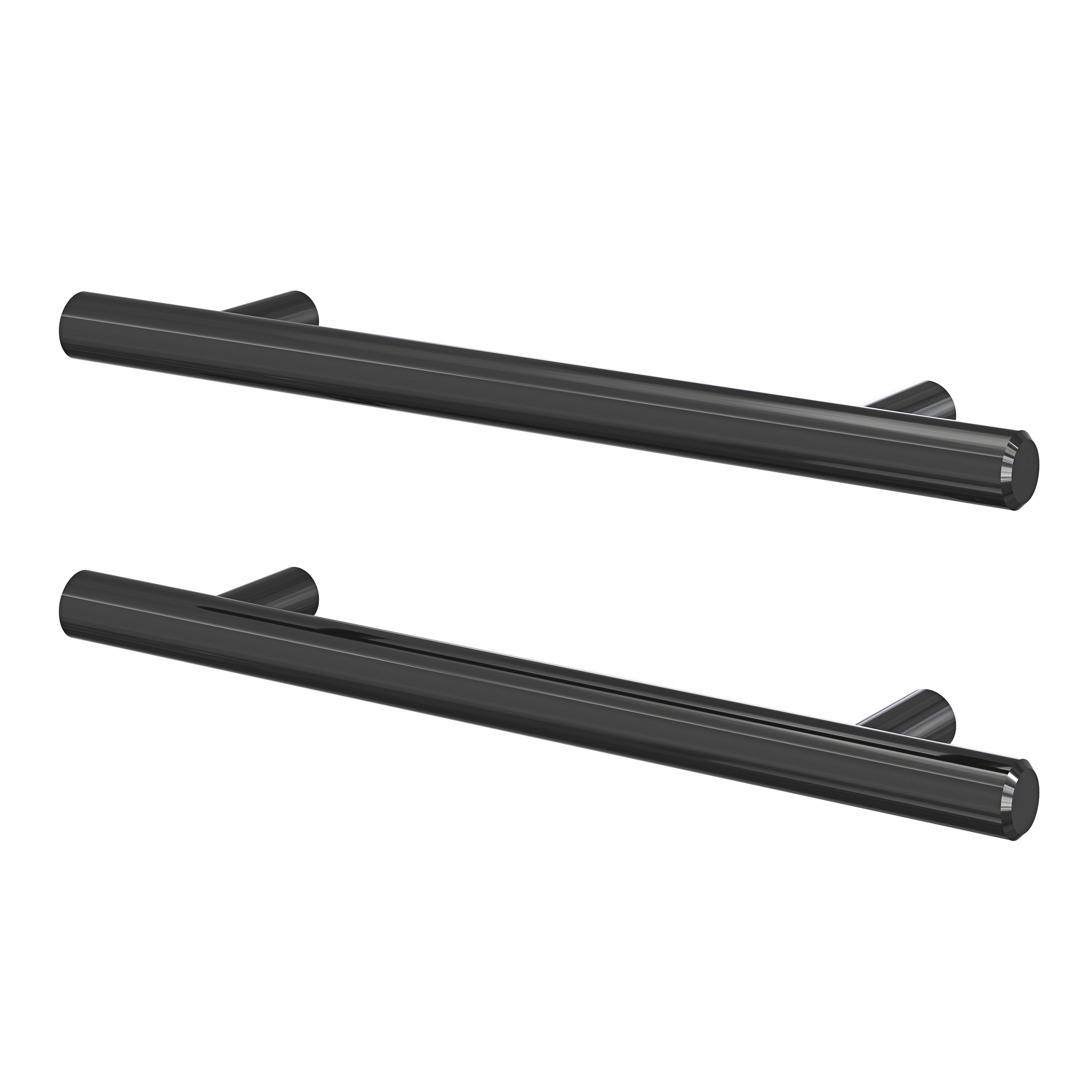 GoodHome Annatto Satin Titanium effect Kitchen cabinets Bar Pull Handle (L)18.8cm (D)32mm, Pack of 2