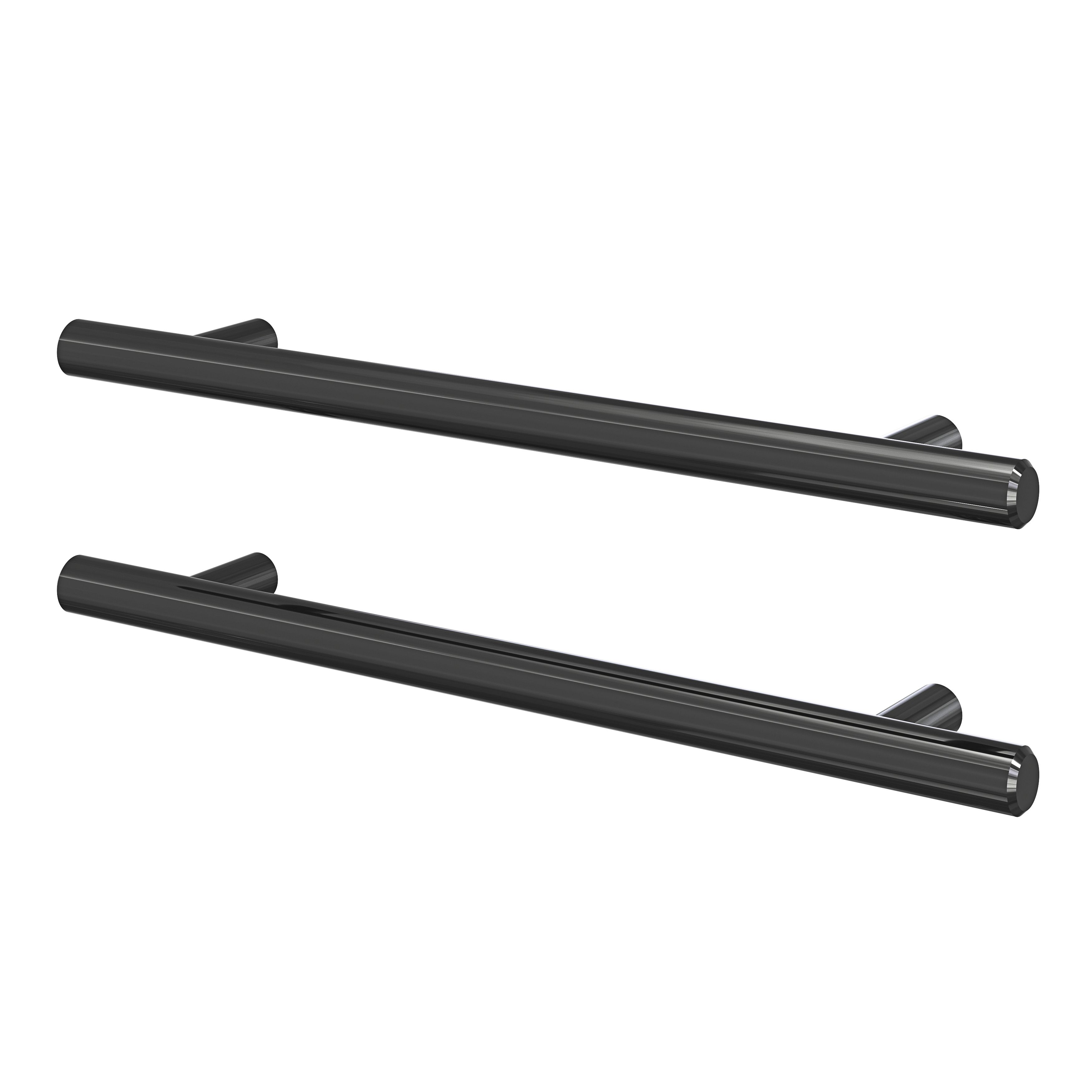 GoodHome Annatto Satin Titanium effect Kitchen cabinets Bar Pull Handle (L)22cm (D)32mm, Pack of 2