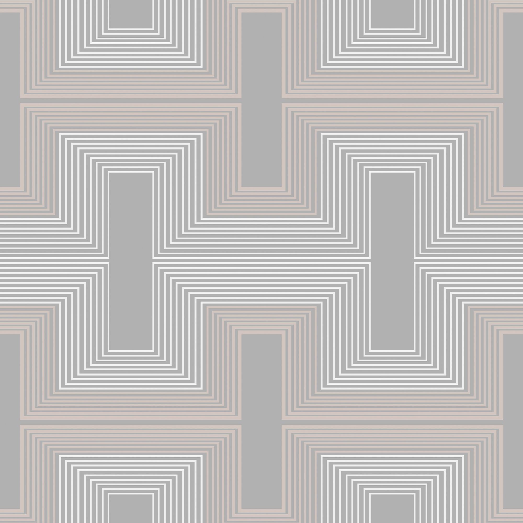 GoodHome Anor Light grey Metallic effect Geometric Textured Wallpaper