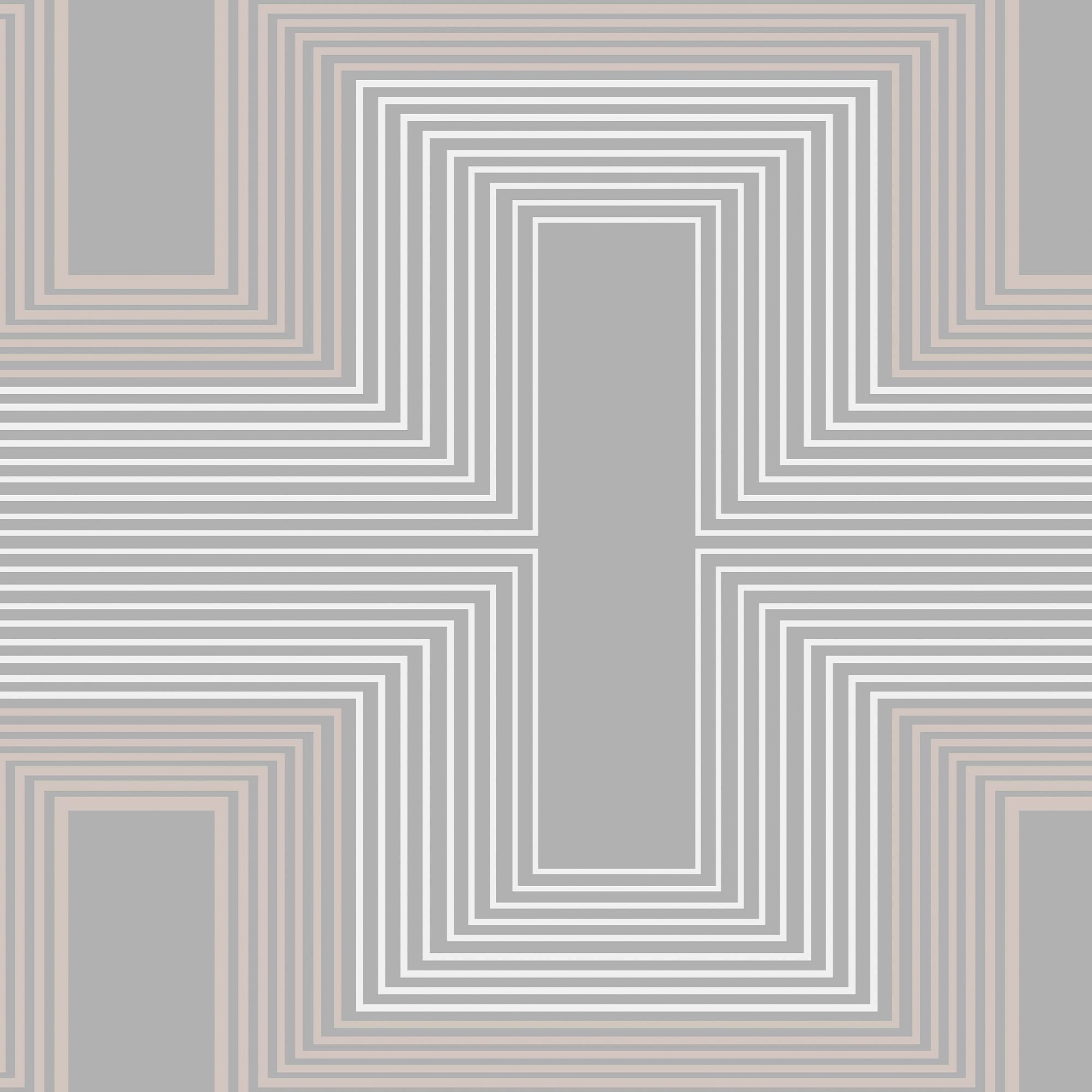 GoodHome Anor Light grey Metallic effect Geometric Textured Wallpaper