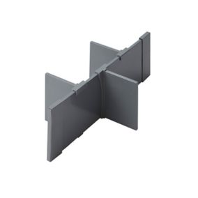 GoodHome Anthracite Metal & plastic Drawer divider