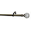 GoodHome Antiki Antique brass effect Extendable Ball Curtain pole Set, (L)1200mm-2100mm (Dia)19mm