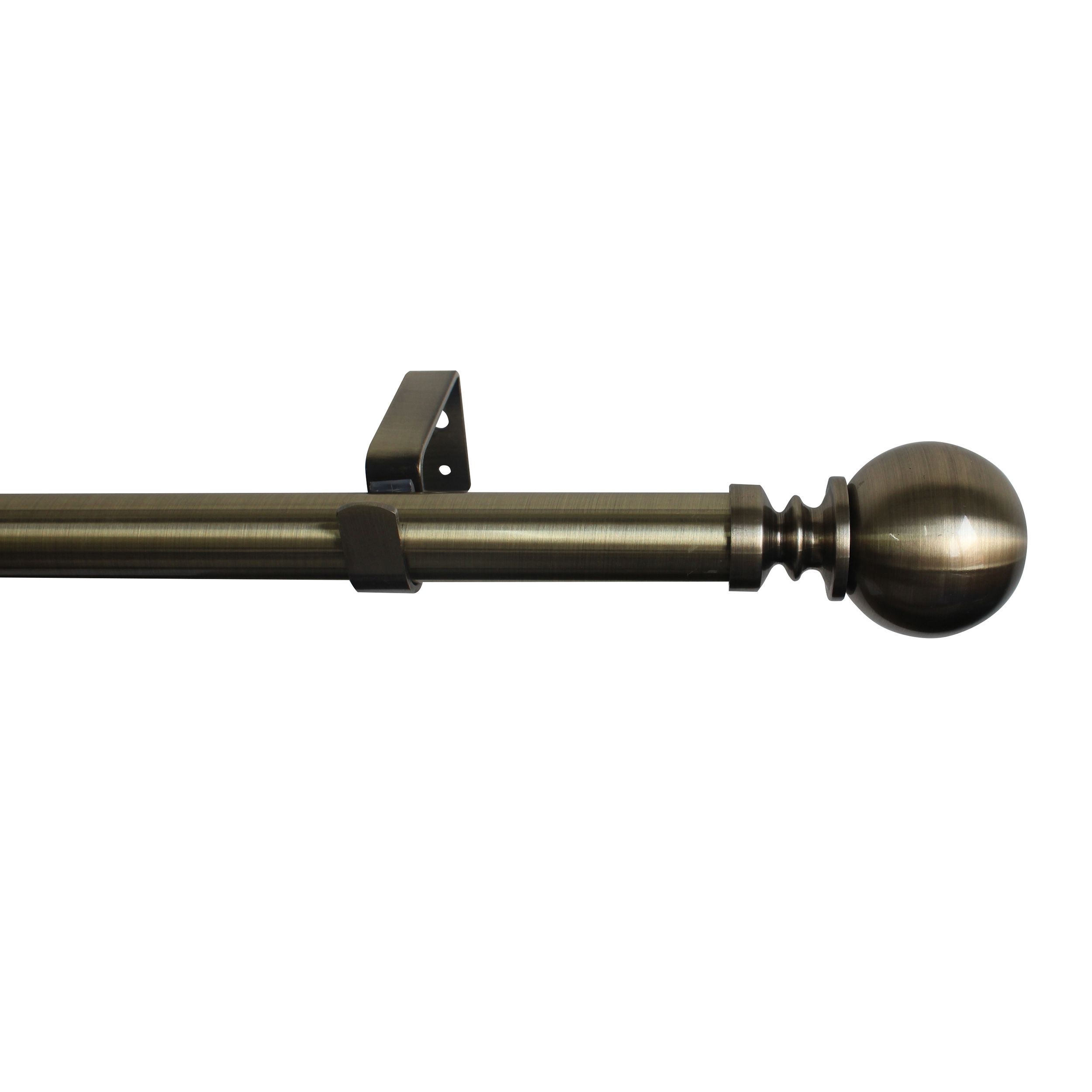 GoodHome Antiki Antique brass effect Extendable Ball Curtain pole Set, (L)2000mm-3300mm (Dia)28mm