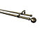 GoodHome Antiki Antique brass effect Extendable Ball Double pole Set, (L)1200mm-2100mm (Dia)19mm