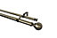 GoodHome Antiki Antique brass effect Extendable Ball Double pole Set, (L)2000mm-3300mm (Dia)28mm