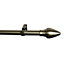 GoodHome Antiki Antique brass effect Extendable Bullet Curtain pole Set, (L)1200mm-2100mm (Dia)28mm