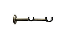 GoodHome Antiki Gold Polished Antique brass effect Metal Long double Curtain pole bracket