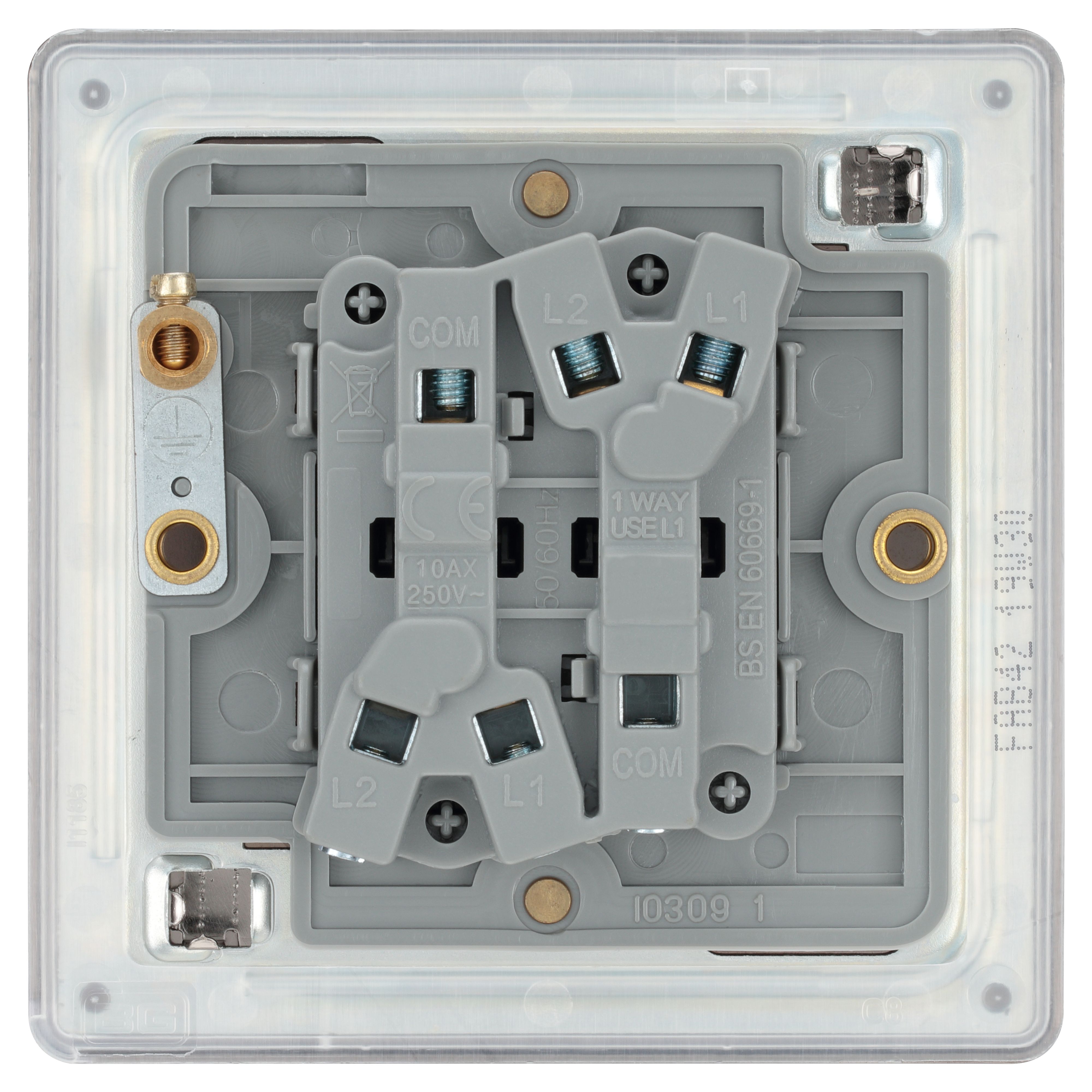 GoodHome Antique Brass effect 20A 2 way, 2 gang Screwless Light switch ...