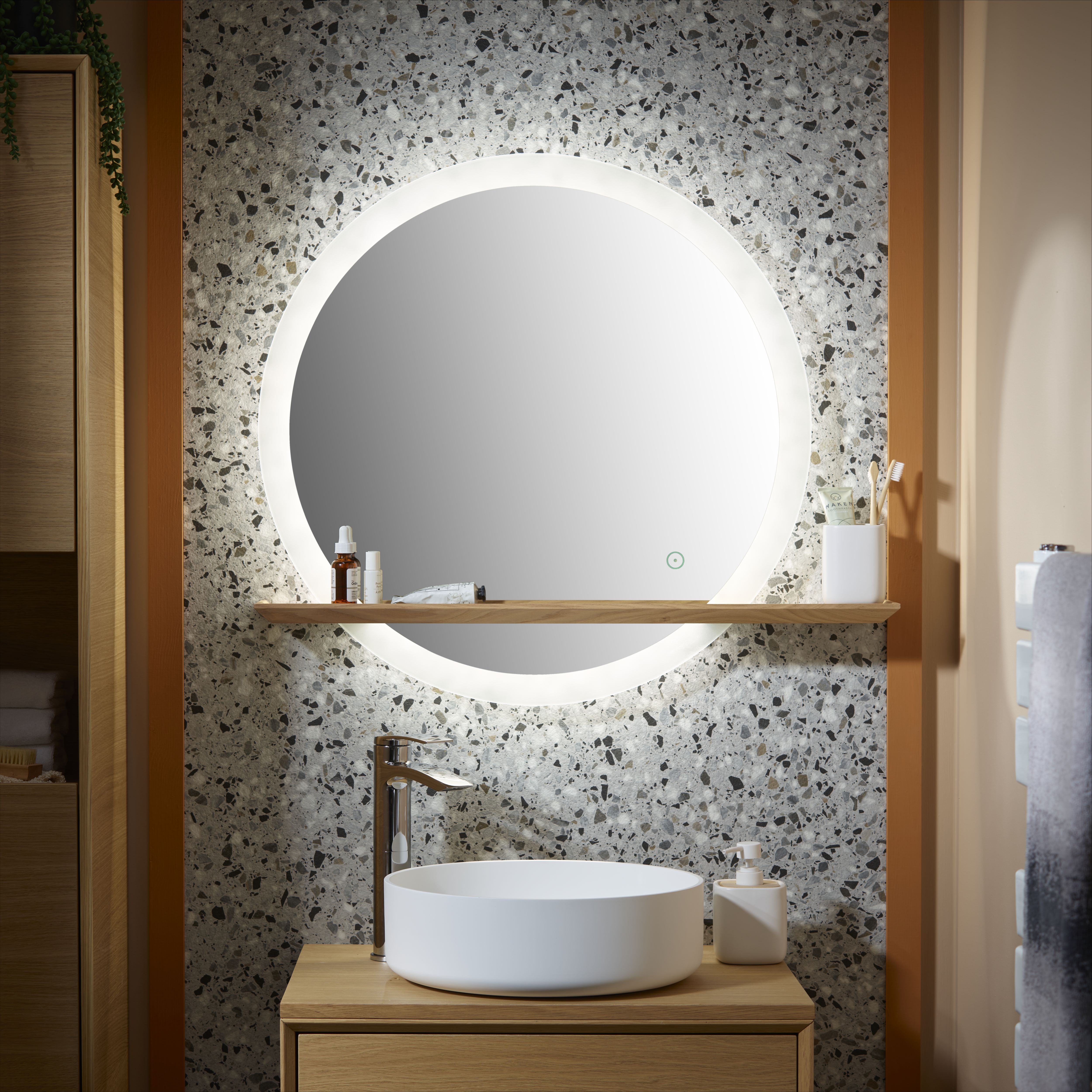 GoodHome Apanas Matt White Round Counter top Basin