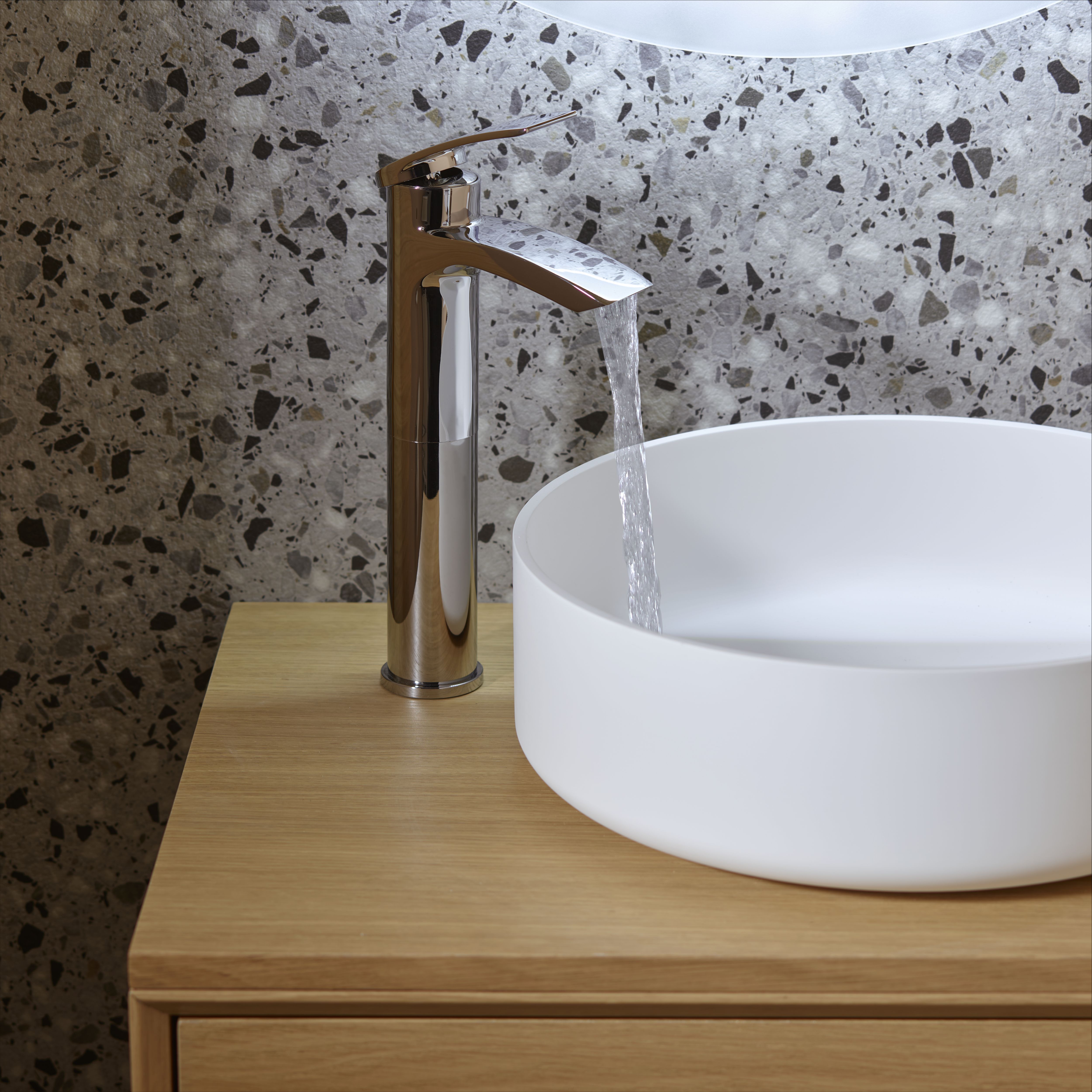 GoodHome Apanas Matt White Round Counter top Basin