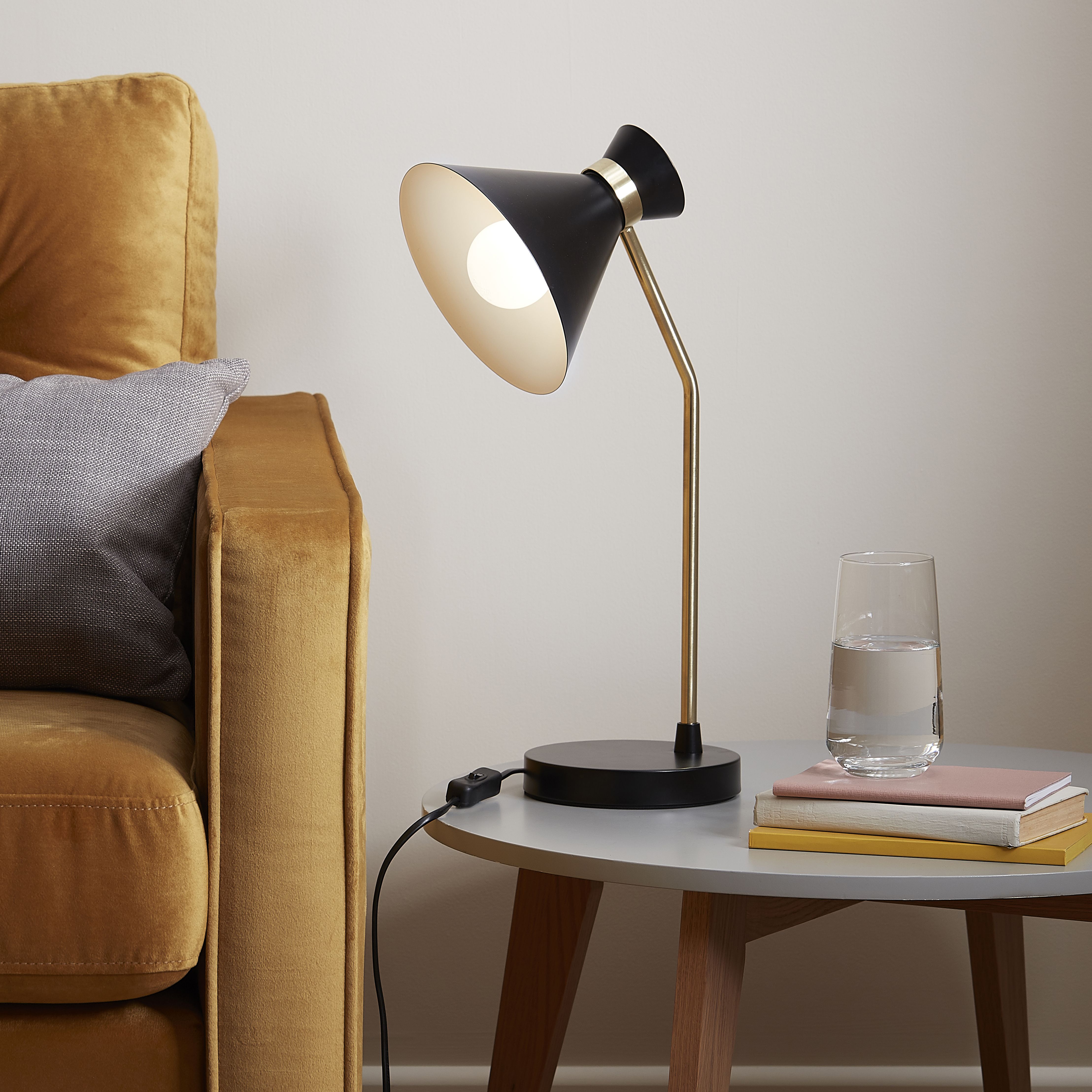 GoodHome Apennin Modern Matt Black Table light