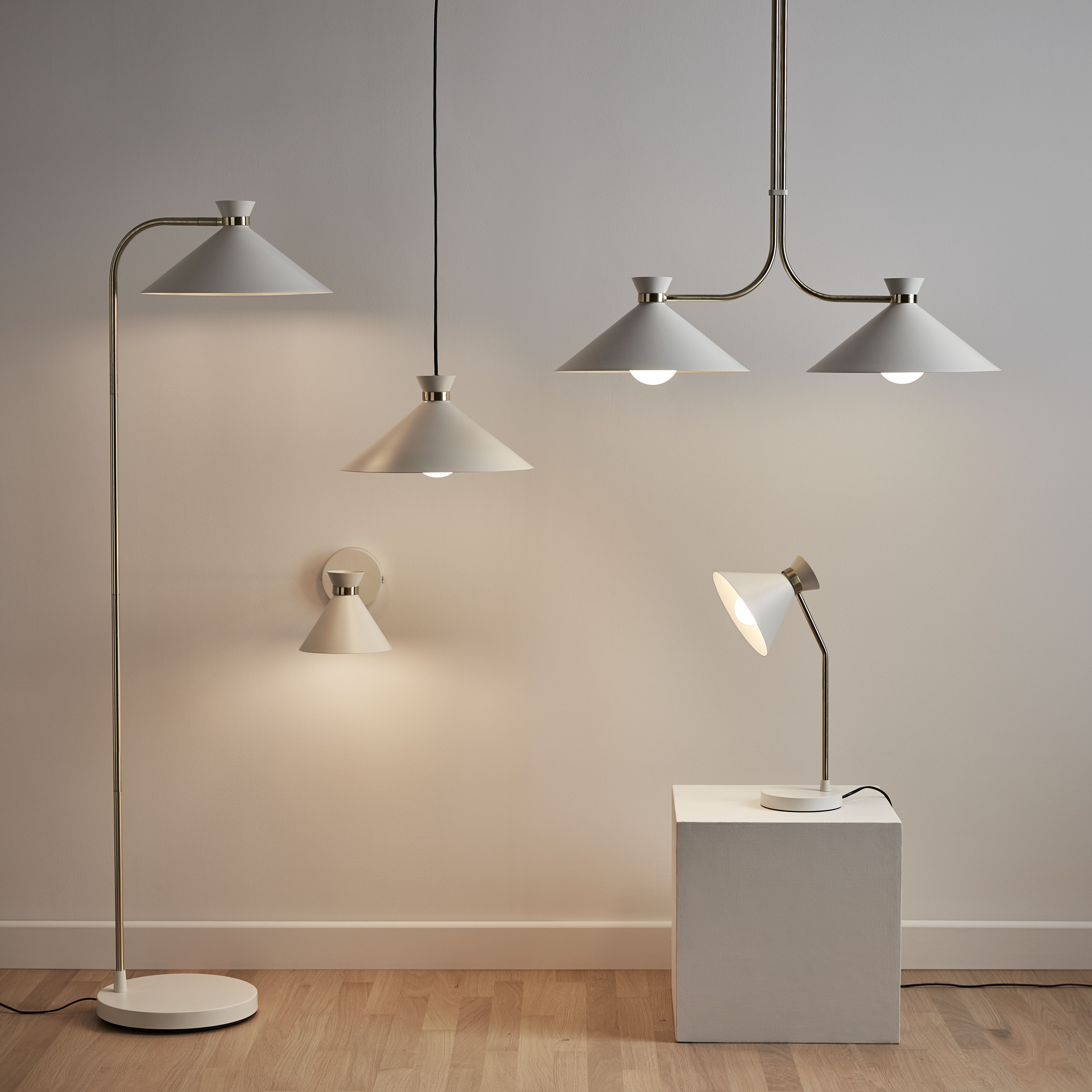GoodHome Apennin Modern Matt Cream Table light