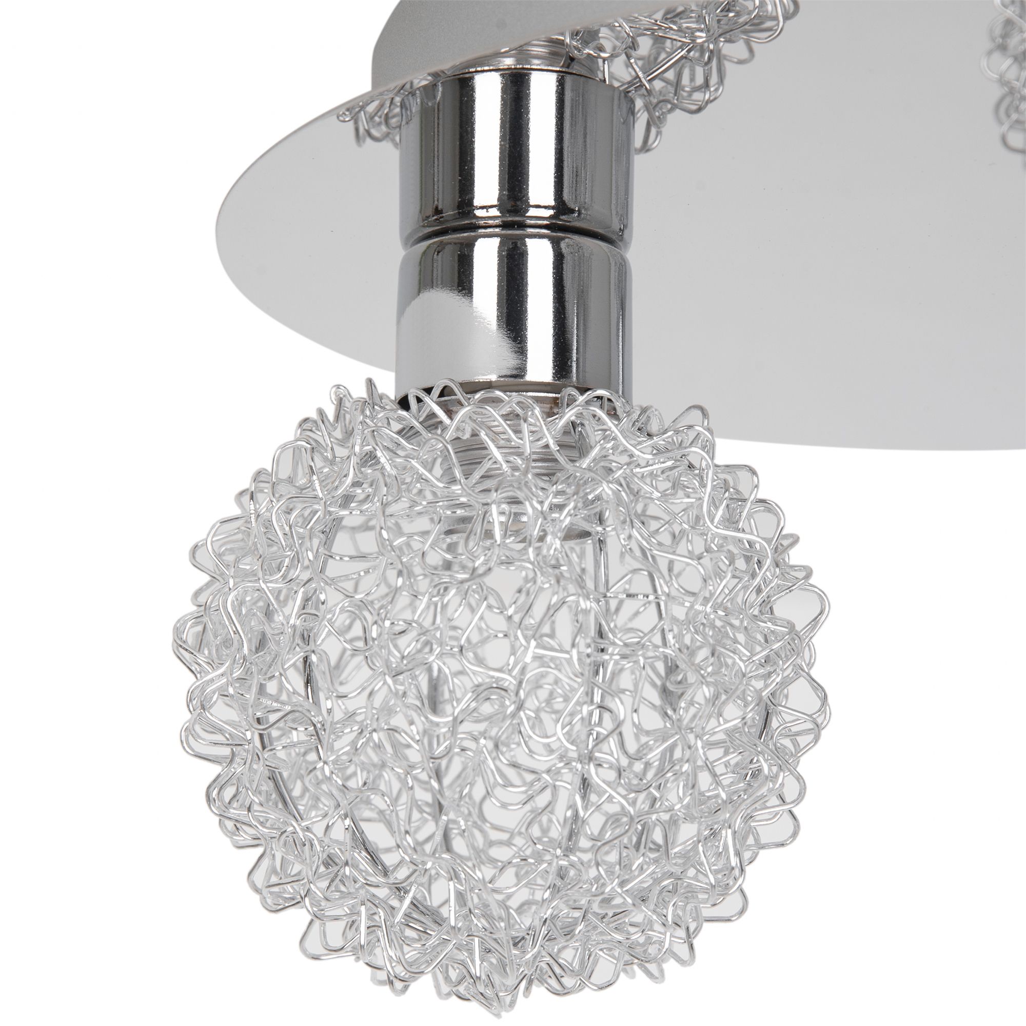 GoodHome Apheliotes Plate Metal Chrome 3 Lamp LED Ceiling light