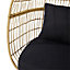 GoodHome Apolima Brown & Ebony Black Rattan effect Egg chair