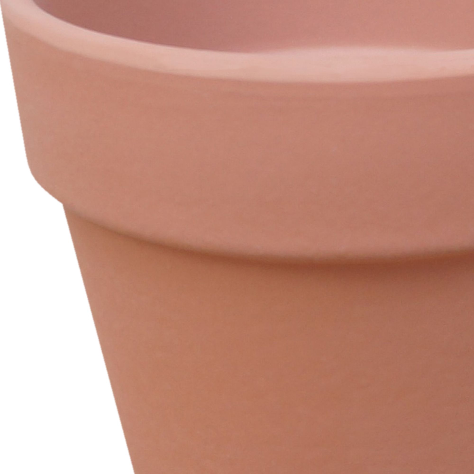 GoodHome Arara Terracotta Cement & terracotta Round Plant pot (Dia) 10.9cm, (H)11cm, 400ml