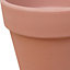 GoodHome Arara Terracotta Cement & terracotta Round Plant pot (Dia)10.9cm