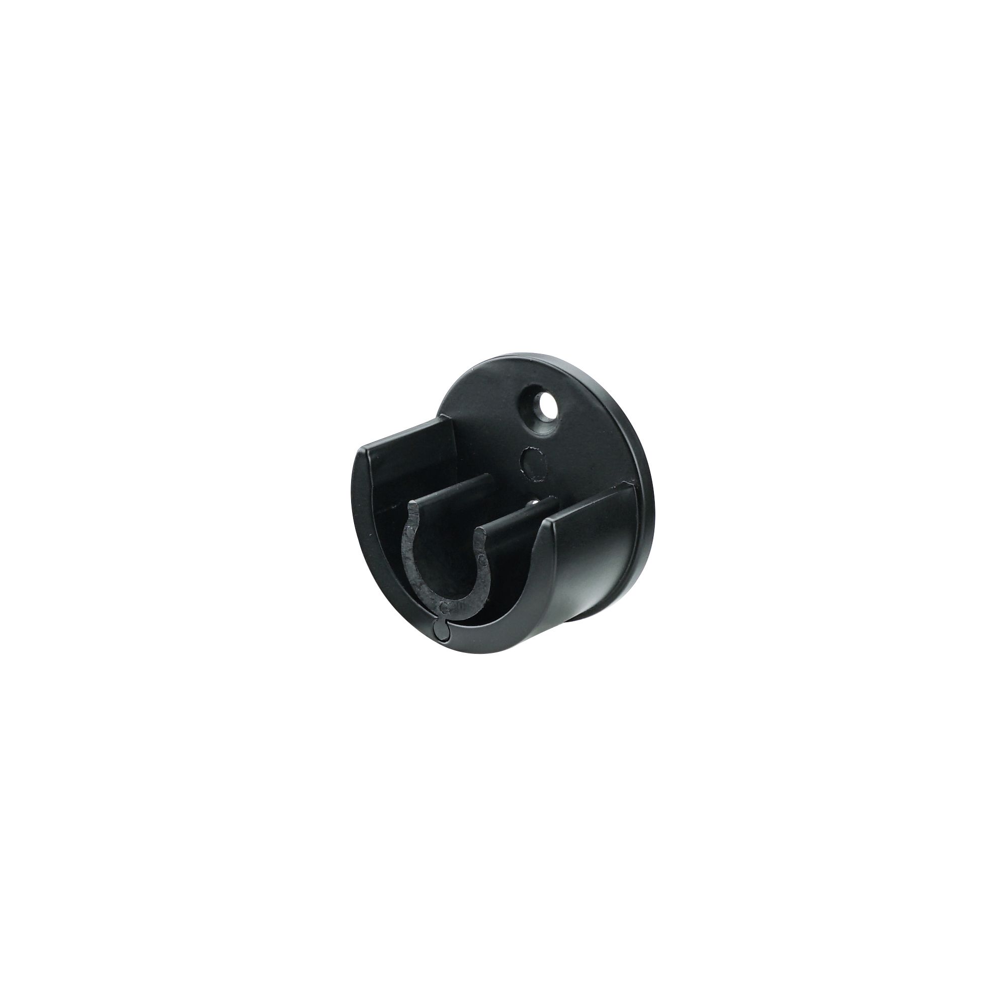 GoodHome Araxos Black Metal Recess Curtain pole bracket (Dia)19mm, Pack ...